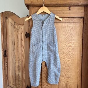 Quincy Mae | Gingham Gray-Blue Bodysuit